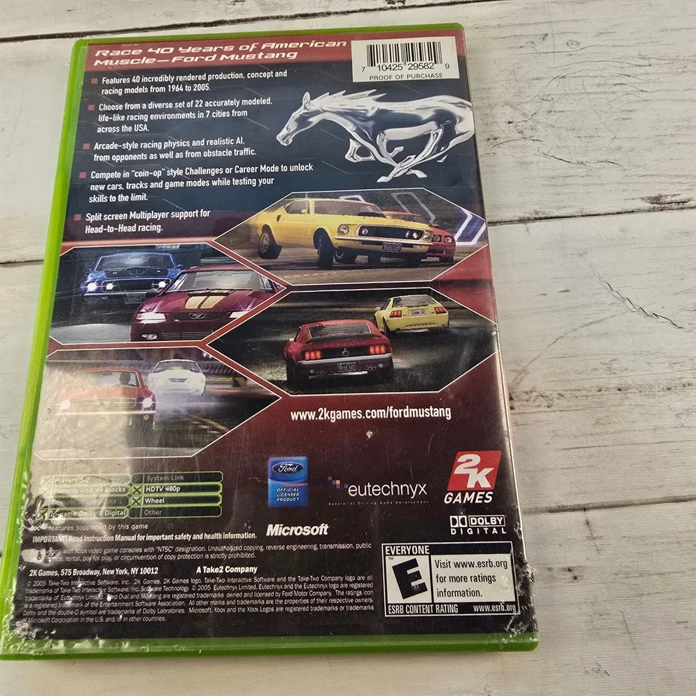 Ford Mustang The Legend Lives Original Xbox Game 2K Games 2005 Racing CIB